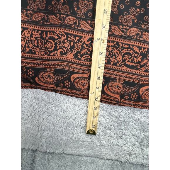 Bebop Medium Shift Dress Boho Chic Brown Black Sheer Mini Paisley - Picture 5 of 7